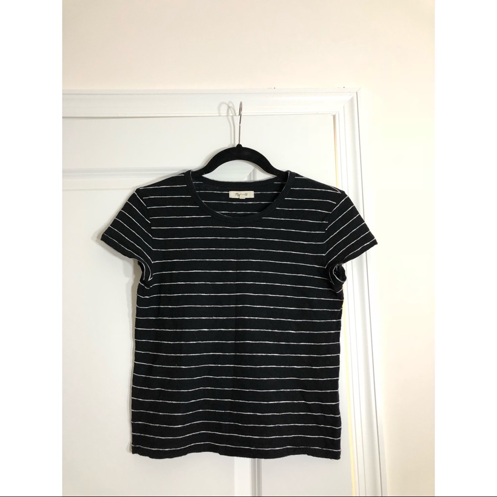 Madewell Hi-Fi Shrunken Tee, Black/white, size Xs